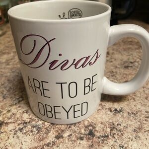 Divas Are To Be Obeyed Ceramic Mug - White with Pink Script